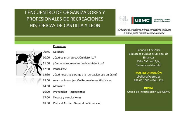 I Encuentro de Organizadores y Profesionales de Recreaciones Históricas de Castilla y León