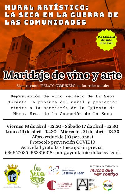 Cartel maridaje de vino y arte en La Seca Cartel maridaje de vino y arte en La Seca
