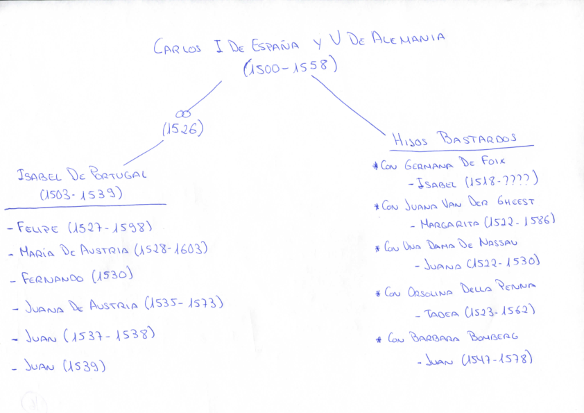 Descendencia de Carlos dentro y fuera de su matrimonio
