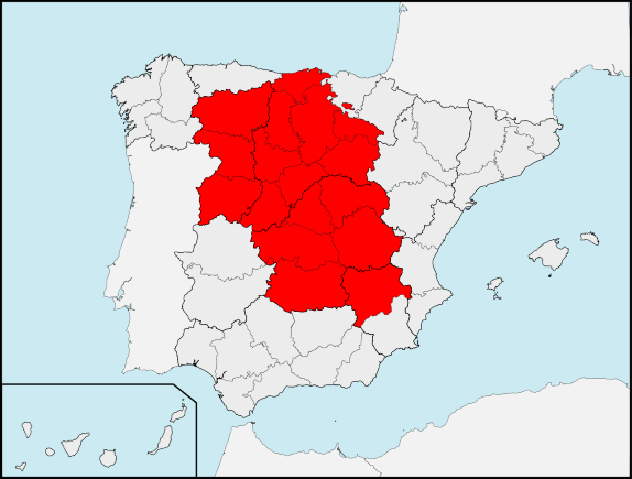 Mapa en el que figuran las 17 provincias firmantes del Pacto Federal Castellano